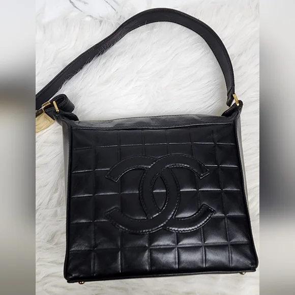 FULL SET Chanel Black Chocolate Bar Leather Bag - Picture 5 of 16